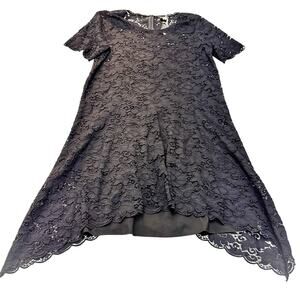 Club Monaco Benicia Dress Robe Soot Black Lace Short Sleeve Size 10 NWT $349